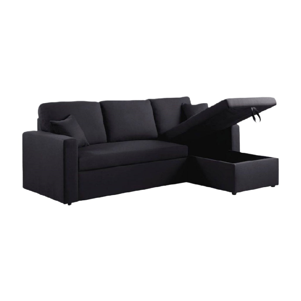 Sofa with Storage Space for Living Room in Fabric - Approximate 200 x 90 x 85