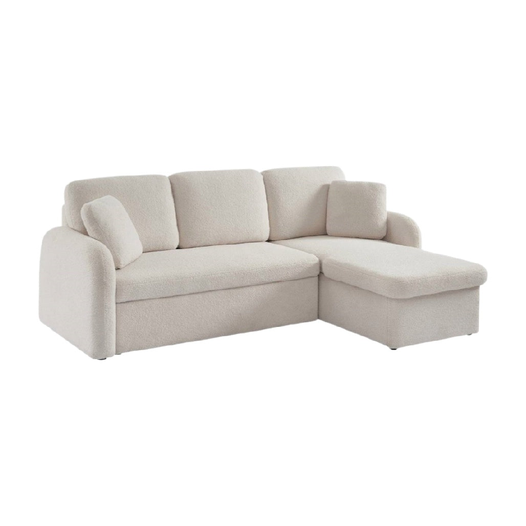 Sectional sofa for living room in fabric - 200 x 85 x 85